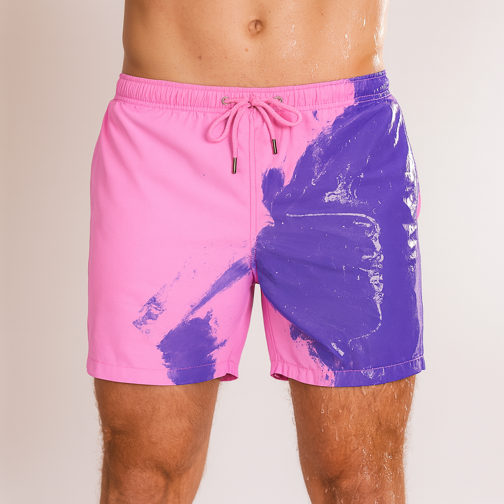 Color-Changing Beach Shorts – Heat & Water Reactive Swimwear by Wave & Hang