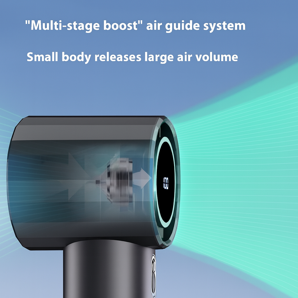 Portable Mini Handheld Fan USB Rechargeable Quiet With 6 Speeds Five Blade Cooling by Wave & Hang