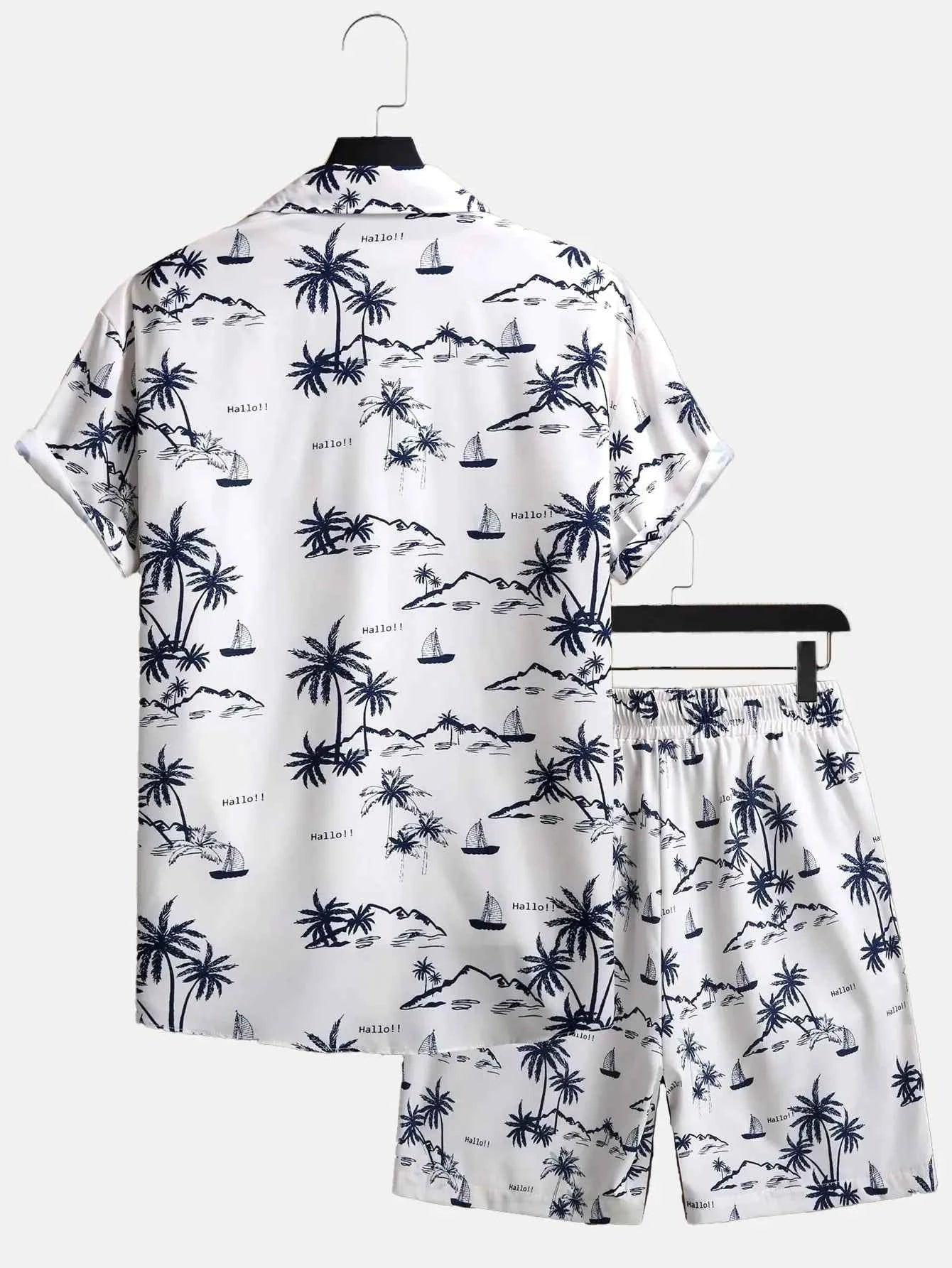 Men's 3D Print Beach Set | Tropical Style & Comfort by Wave & Hang