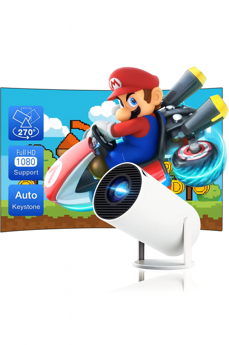 CosyCove 4K Mini Projector Portable WiFi 6 BT5 Android 11 by Wave & Hang
