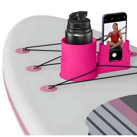 Water Sports Accessory Bracket – Phone & Drink Holder for Paddleboard, Kayak, Canoe & Surfboard by Wave & Hang