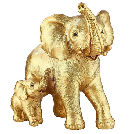 Golden Elephant Statue – Elegant Home Decor Gift for Women, Moms & Animal Lovers | Ylncicn Figurine