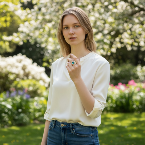 Mermaid Tail Ocean Beads Ring – Adjustable Gold Fashion Jewelry by Wave & Hang