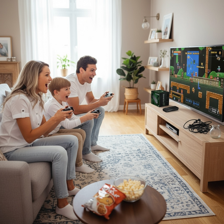 Atlantic 4K GameStick – Plug & Play Retro Gaming Console with 20,000+ Classic Games and Dual Wireless Controllers (32G/64G/128G)