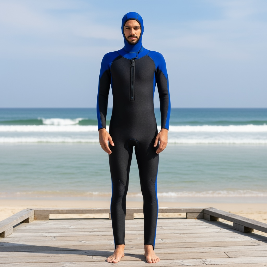 Full Body Hooded Wetsuit For Men And Women UV Protection Quick Dry Swim Dive Suit by Wave & Hang