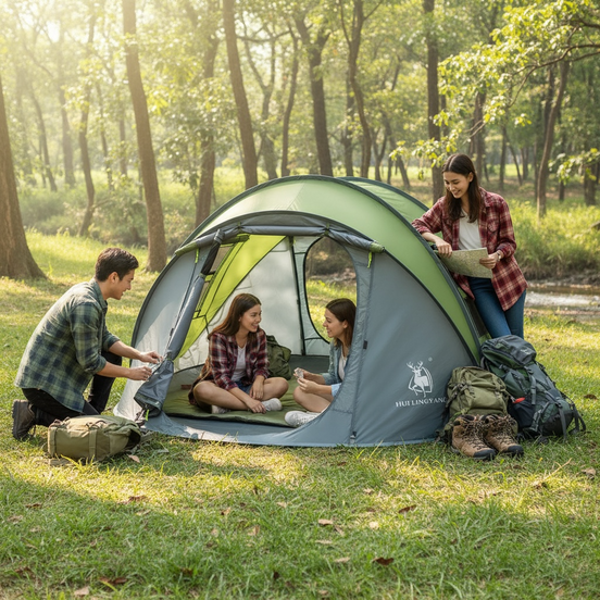Easy Camping 4 Person Tent by [Brand Name] - Waterproof & Pop-Up Design