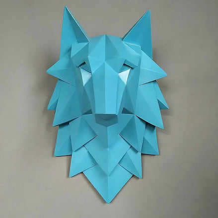 Geometric Wolf Head Wall Decor | Modern 3D Resin Wall Art | Nordic Animal Sculpture for Living Room & Bedroom