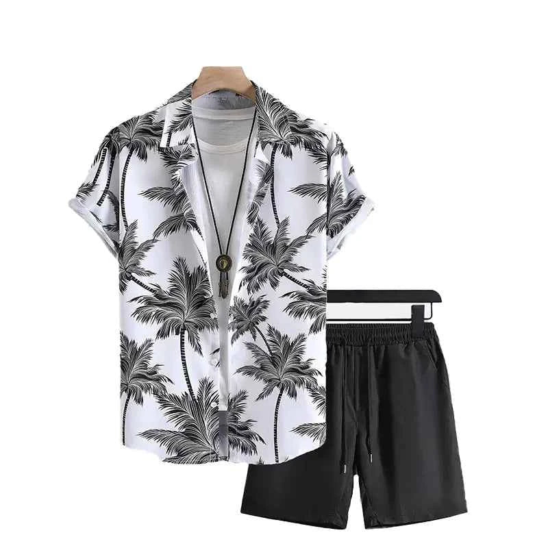 Men's 3D Print Beach Set | Tropical Style & Comfort by Wave & Hang