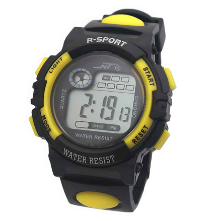 Student Digital Sports Watch – Waterproof LED Display with Alarm, Chronograph & Calendar (Unisex, Multi-Color)