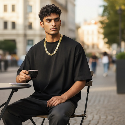 Byzantine Titanium Steel Necklace Set – Men’s Gold Chain Jewelry