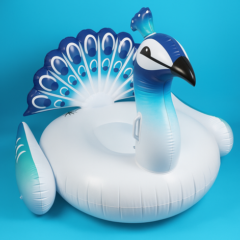 Inflatable Peacock Pool Float Giant Ride On 175x175 cm by Wave & Hang