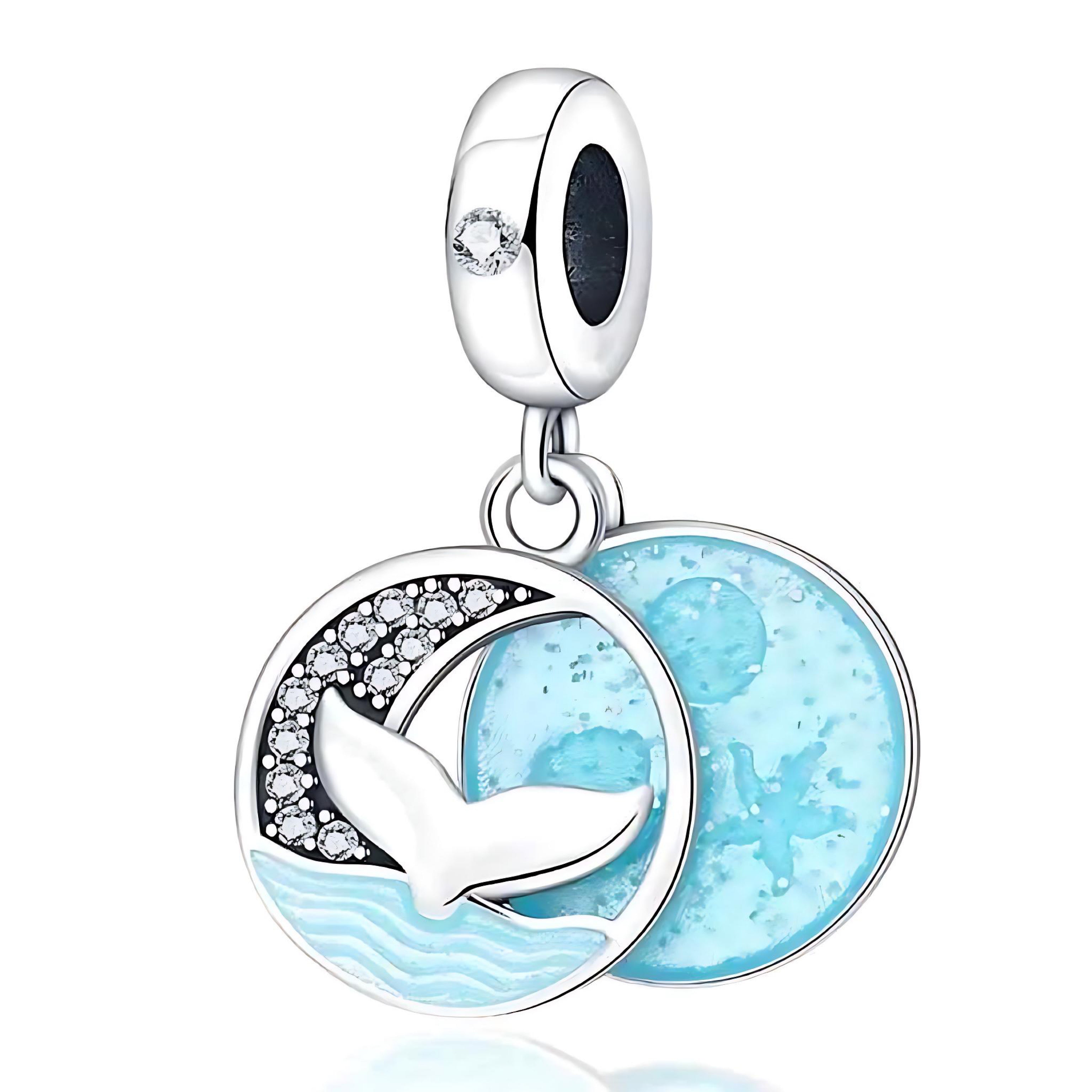Ocean Blue Dolphin & Seahorse Pendant – DIY Jewelry Charms by Wave & Hang