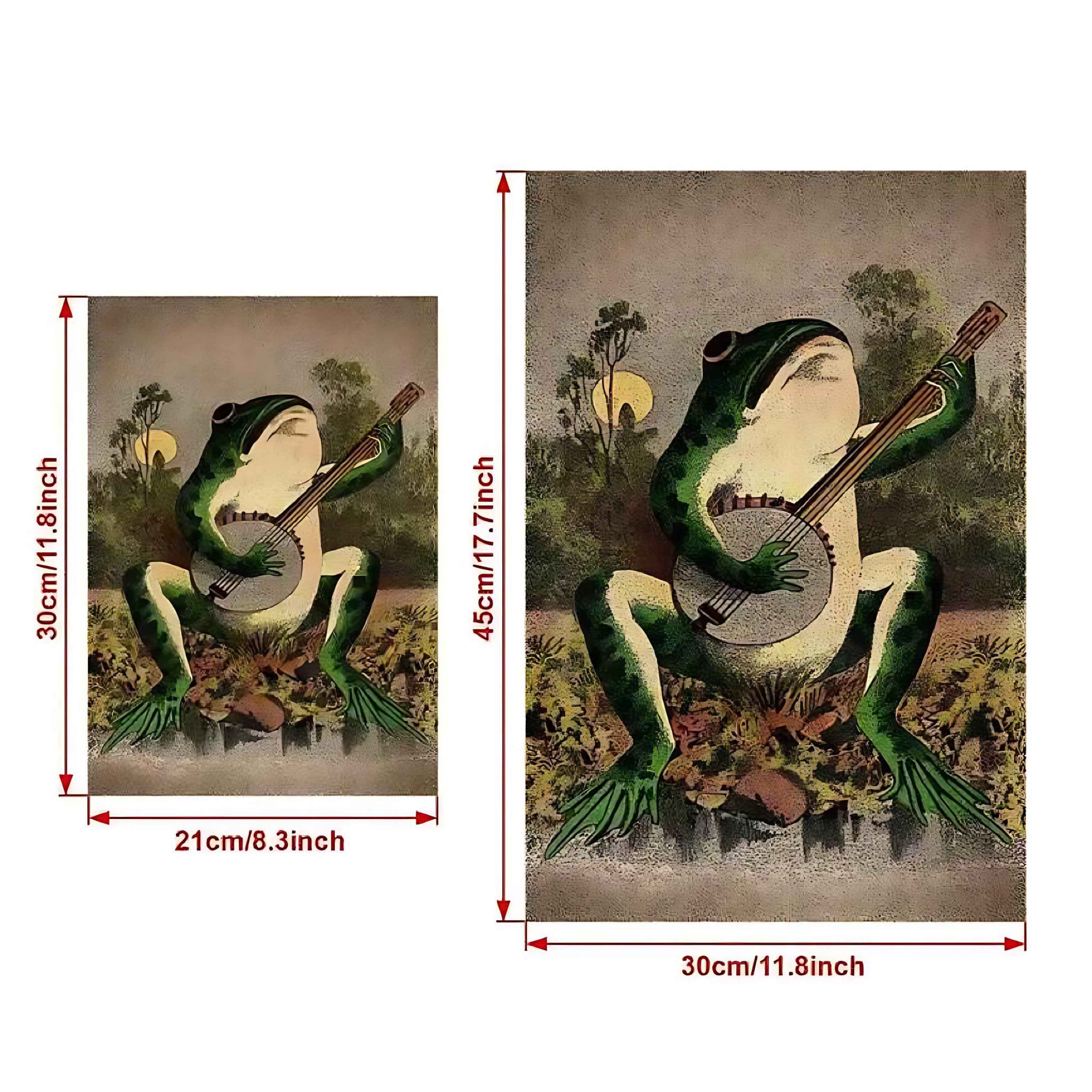 Banjo Frog Canvas Wall Art | Nature-Inspired Frog Print for Home Decor