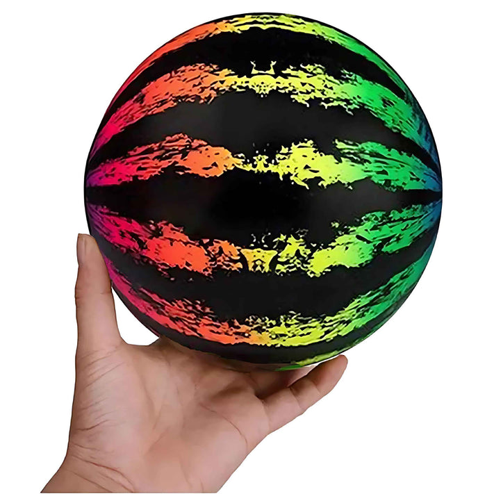 20cm Rainbow Watermelon Ball – Inflatable Beach Toy for Kids & Adults (Durable PVC, Vibrant Summer Colors)