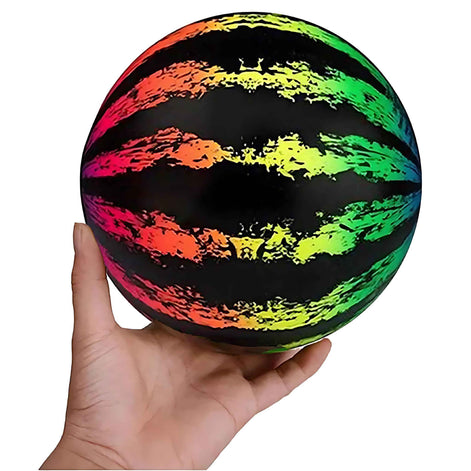 20cm Rainbow Watermelon Ball – Inflatable Beach Toy for Kids & Adults (Durable PVC, Vibrant Summer Colors)