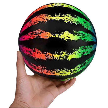 20cm Rainbow Watermelon Ball – Inflatable Beach Toy for Kids & Adults (Durable PVC, Vibrant Summer Colors)
