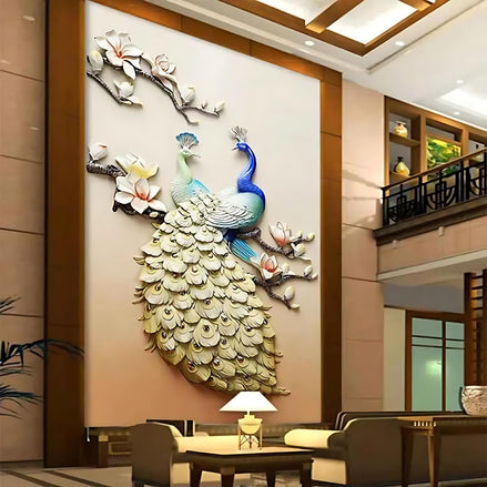 5D Diamond Peacock Painting | Sparkling Wall Art for Living Room Decor