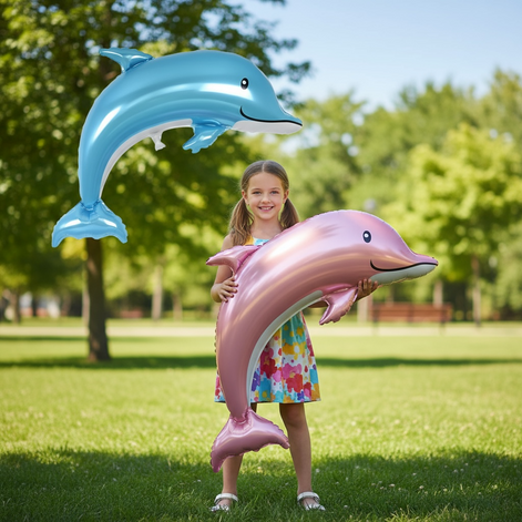 Dolphin Foil Balloons – Epic Ocean Party Decor by SeaLife Fun by Wave & Hang