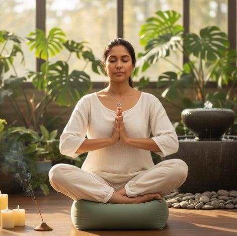 Wellrox Rectangular Yoga Bolster Pillow – 100% Cotton, Firm & Supportive by Wave & Hang