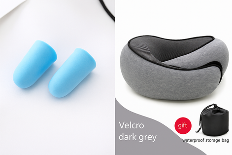 Premium Memory Foam Travel Neck Pillow Ergonomic U Shaped Support For Flights Cars And Office by Wave & Hang