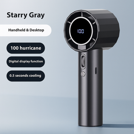 Portable Mini Handheld Fan USB Rechargeable Quiet With 6 Speeds Five Blade Cooling by Wave & Hang