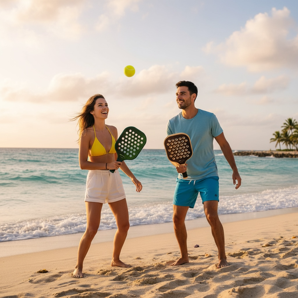 Beach Paddle Ball Set by [Brand Name] - Lightweight & Durable Duo