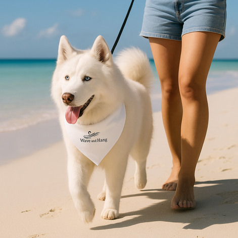 Wave and Hang Pet Bandana Collar | Adjustable Polyester Scarf by Wave & Hang