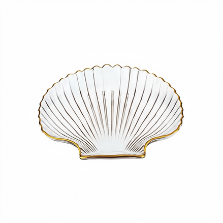 Creative Ocean Dim Sum Plate with Gilt Edging by Wave & Hang