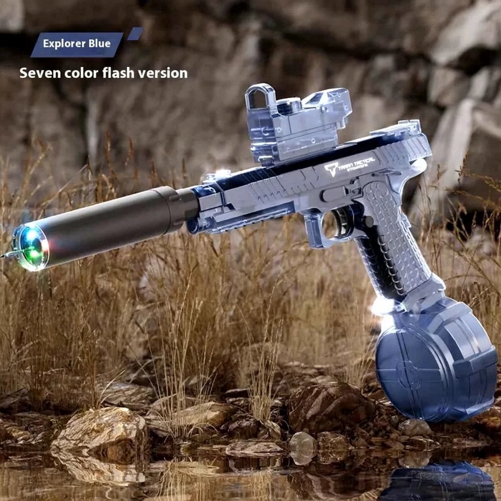 Electric Light-Up Water Gun – LED Rechargeable Battle Blaster by Wave & Hang