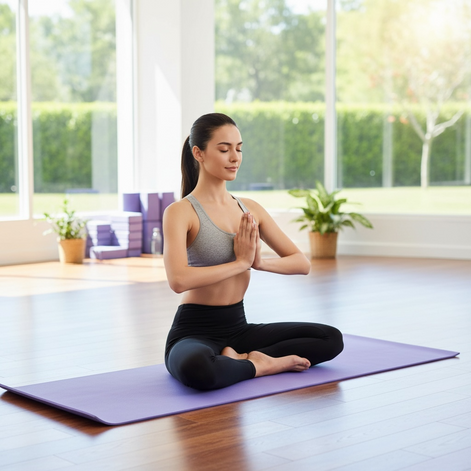 Thick Non-Slip Yoga Mat – Extra Cushion & Stability for Yoga, Pilates & Fitness by Wave & Hang