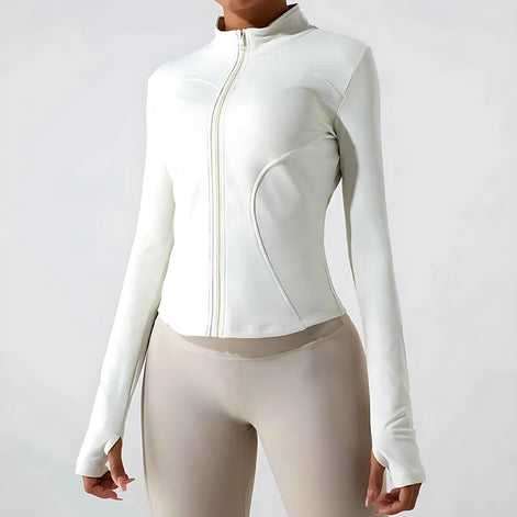 Women’s Fleece-Lined Yoga Jacket – Warm, Stretch & Breathable by Wave & Hang