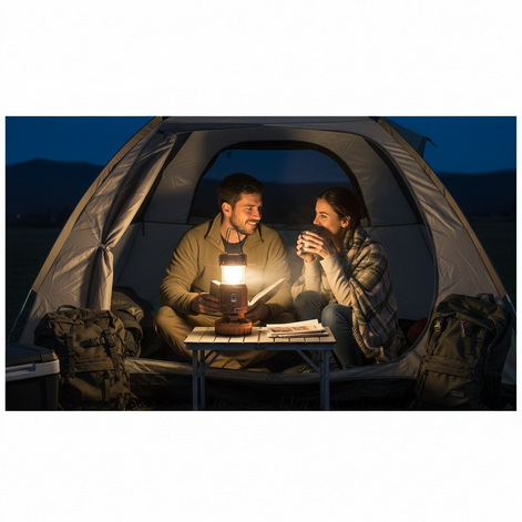 Portable Hand Crank Solar Lantern with Fan & USB Charger – LED Camping Light for Outdoor & Emergency Use by Wave & Hang