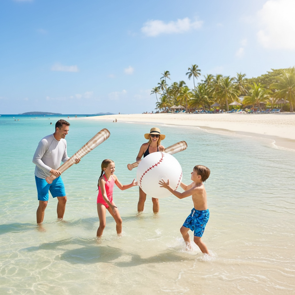 Lewtemi Baseball Beach Set - 3 Inflatable Pieces for Summer Fun