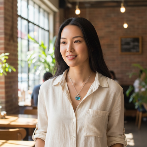 S925 Silver Mermaid Tears Necklace – Ocean Crystal Pendant by Wave & Hang