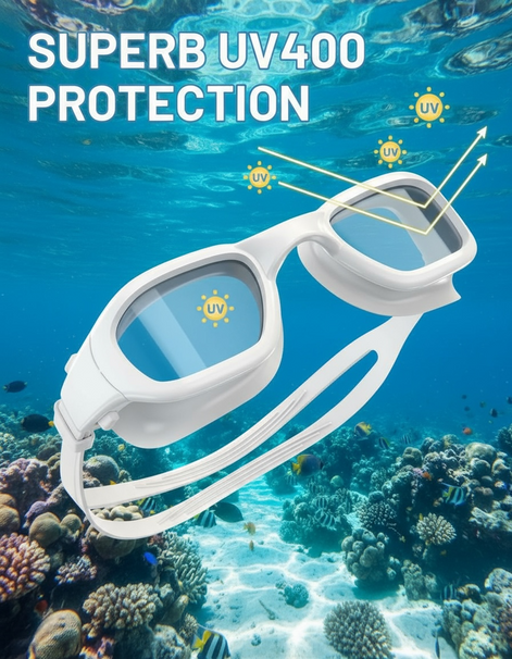 Zeligerstar Polarized Swimming Goggles Anti Fog UV Protection Panoramic Vision For Men And Women by Wave & Hang