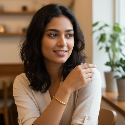 Vintage Stainless Steel Bracelet – Women’s Gold Bangle Jewelry