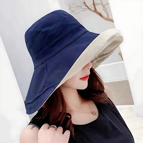 Women's UV Protection Sun Hat | Stylish Wide Brim Shield by Wave & Hang