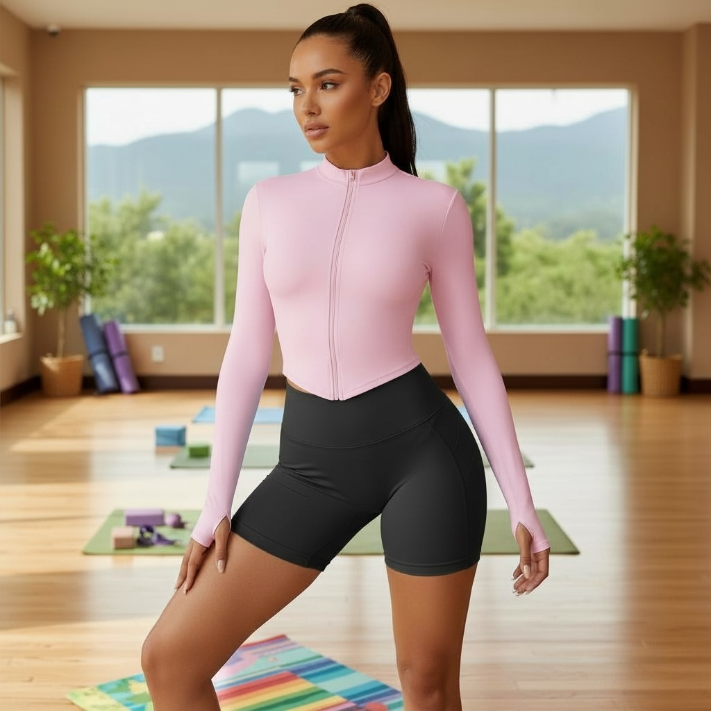 Women’s Long Sleeve Yoga Wear – Tight Fit, Breathable & Stretch by Wave & Hang