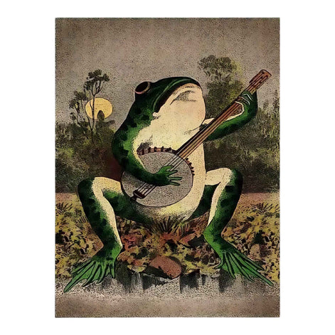 Banjo Frog Canvas Wall Art | Nature-Inspired Frog Print for Home Decor