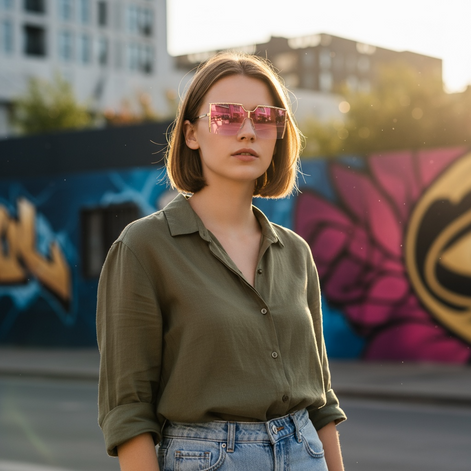 Trendy Frameless Sunglasses | UV400 Ocean Lens Fashion Shades by Wave & Hang