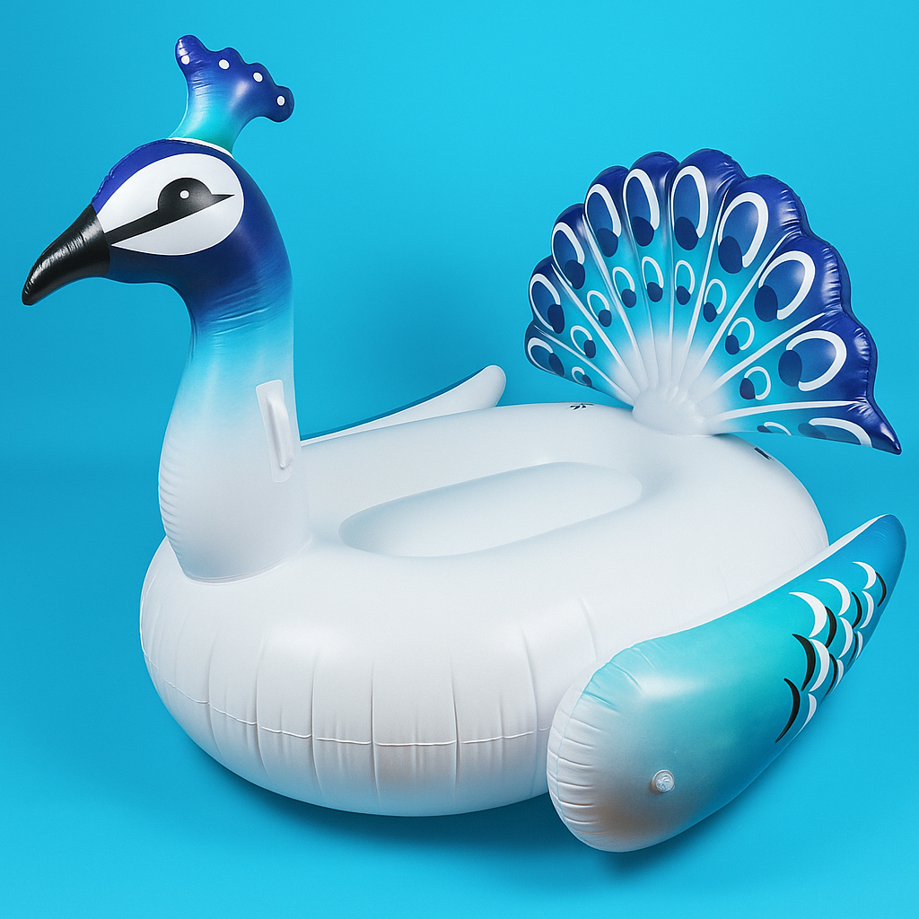 Inflatable Peacock Pool Float Giant Ride On 175x175 cm by Wave & Hang