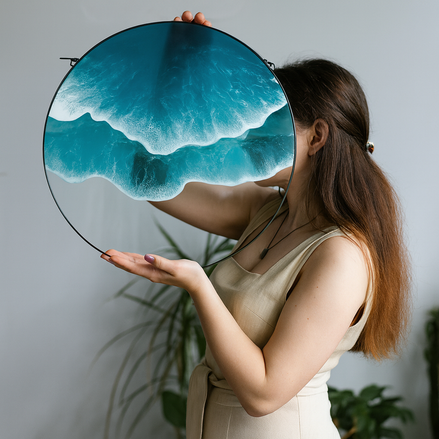 Ocean Wave Acrylic Wall Pendant – Coastal Wall Art & Serene Home Décor