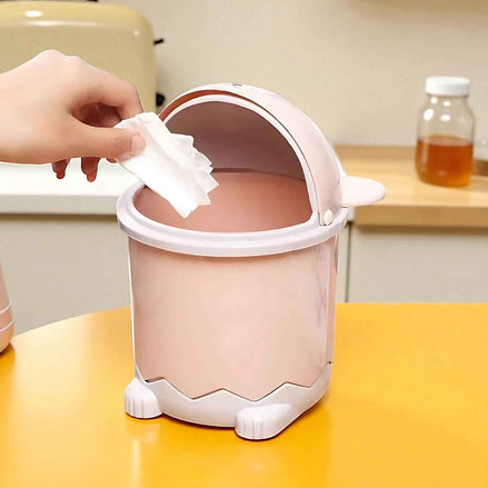 Panda Flip-Top Mini Trash Can | Cute Desktop Bin for Bathroom & Office