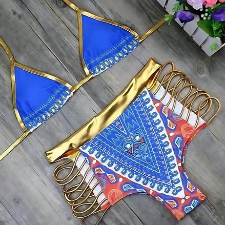Angelina Print Bikini Set – Colorful Tribal-Inspired Swimwear