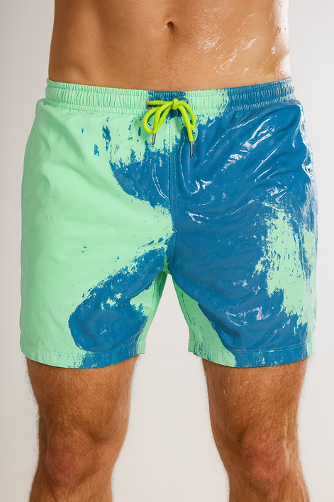Color-Changing Beach Shorts – Heat & Water Reactive Swimwear by Wave & Hang