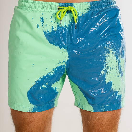 Color-Changing Beach Shorts – Heat & Water Reactive Swimwear by Wave & Hang