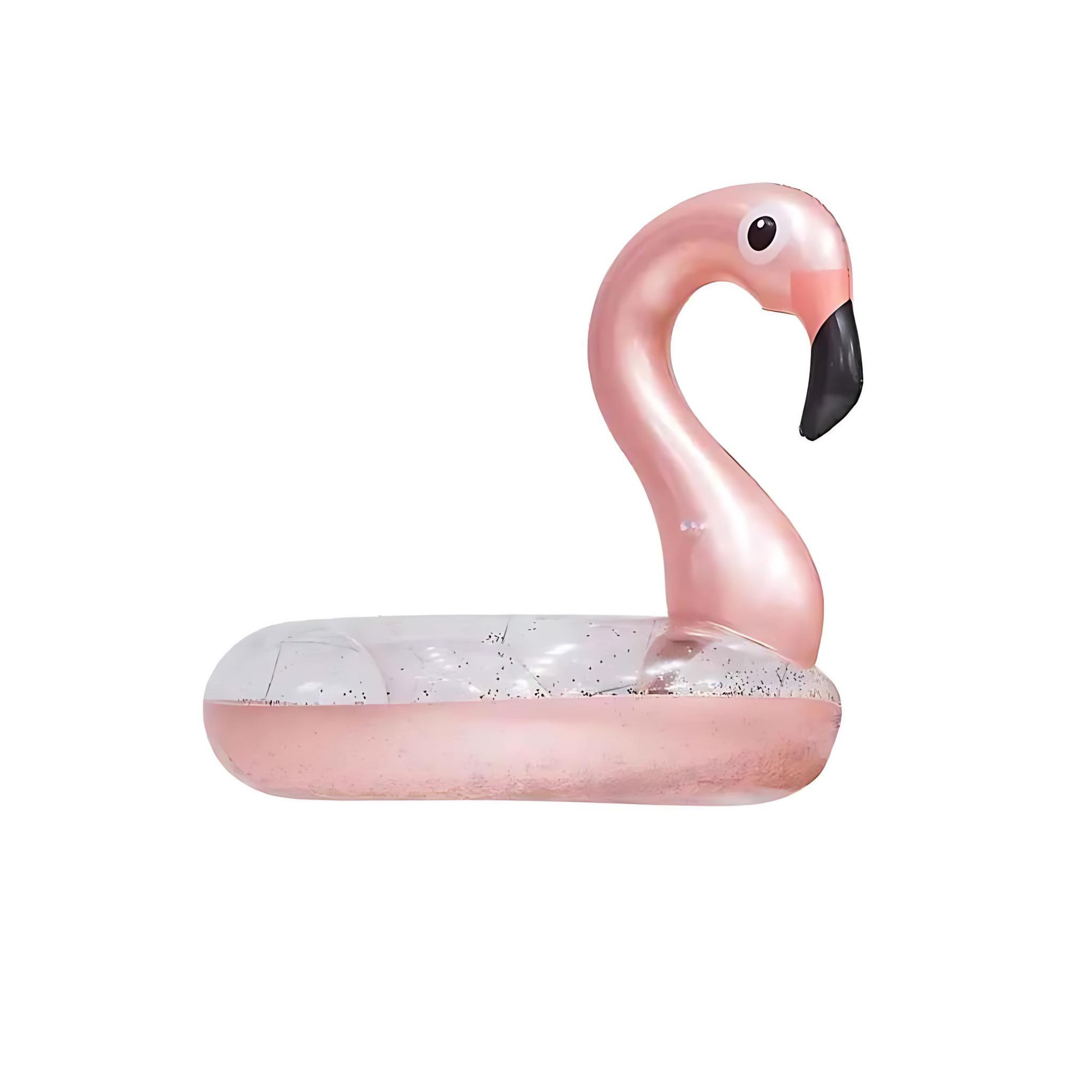 Flamingo Sequin Inflatable Ring Large Pink Pool Float For Adults And Kids Beach Party Fun by Wave & Hang