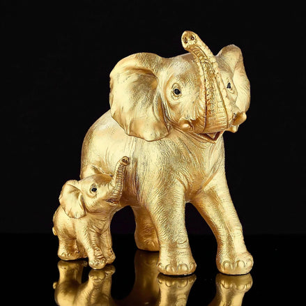 Golden Elephant Statue – Elegant Home Decor Gift for Women, Moms & Animal Lovers | Ylncicn Figurine