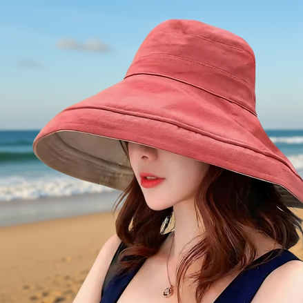 Women's UV Protection Sun Hat | Stylish Wide Brim Shield by Wave & Hang