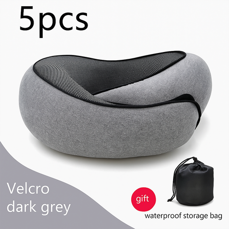 Premium Memory Foam Travel Neck Pillow Ergonomic U Shaped Support For Flights Cars And Office by Wave & Hang